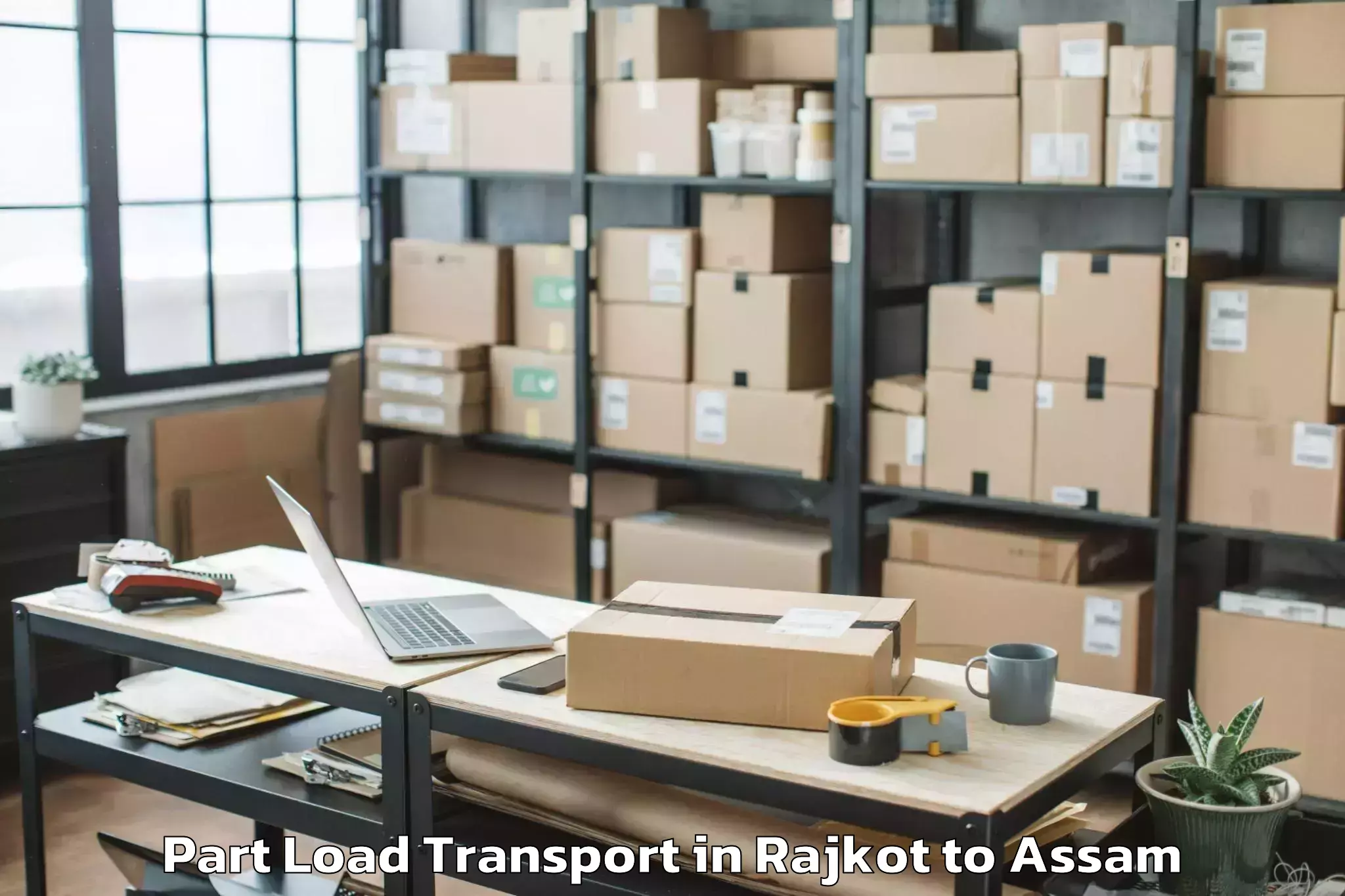 Easy Rajkot to Balijan Part Load Transport Booking